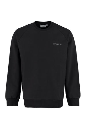 Warp cotton crew-neck sweatshirt-0